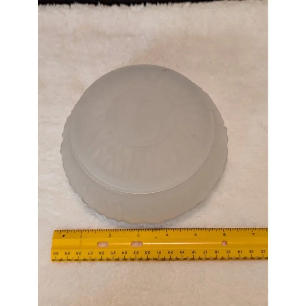 Vintage L E Smith Frosted Satin Glass Vanity Powder Jar Butterfly Lid